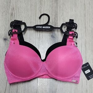 Steve Madden Pink& Black Bra